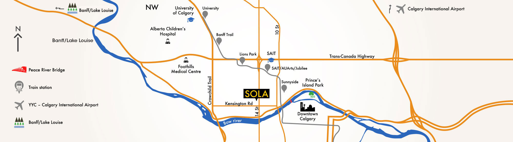 Map of Sola in Kensington
